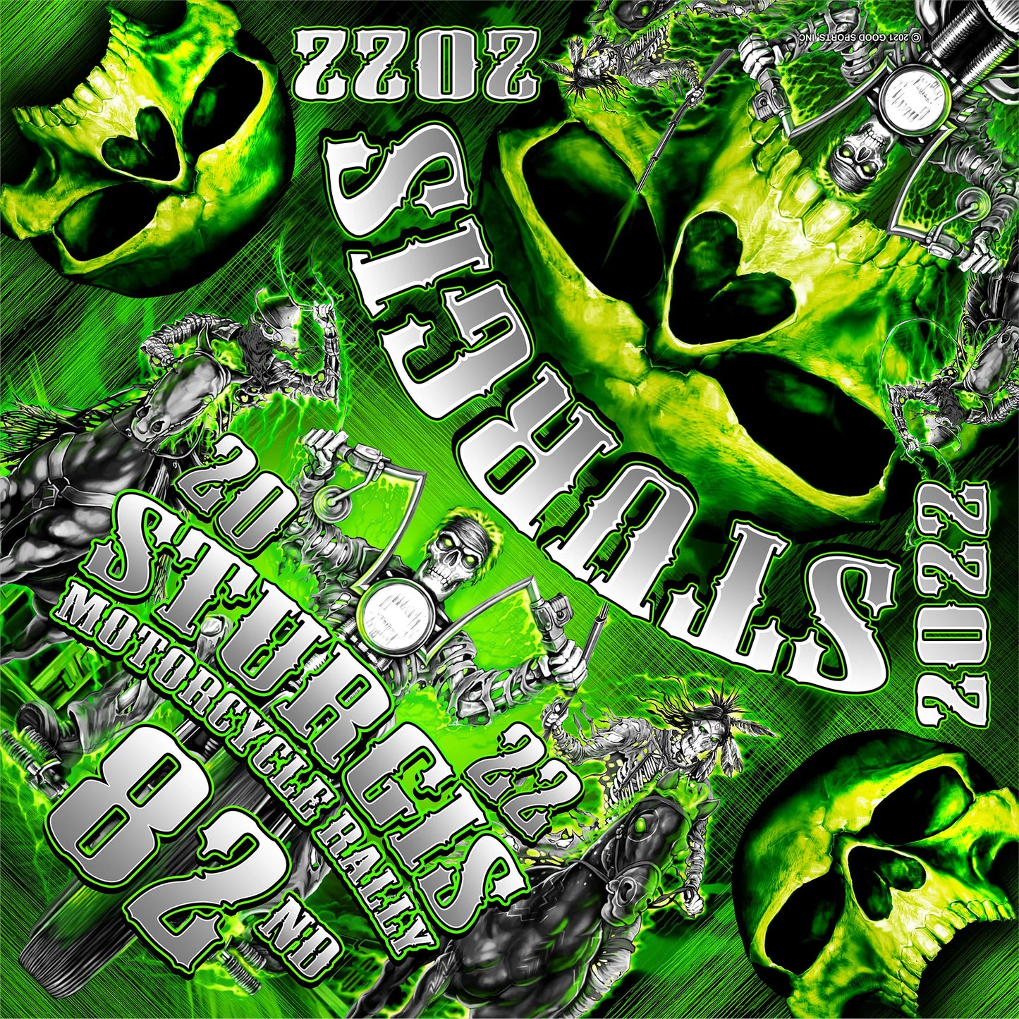 Plain Green Sturgis 2022 Bandana (Sku8270)