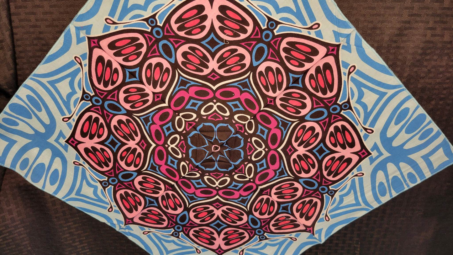 Plain Pink Flower Bandana (Sku8283)