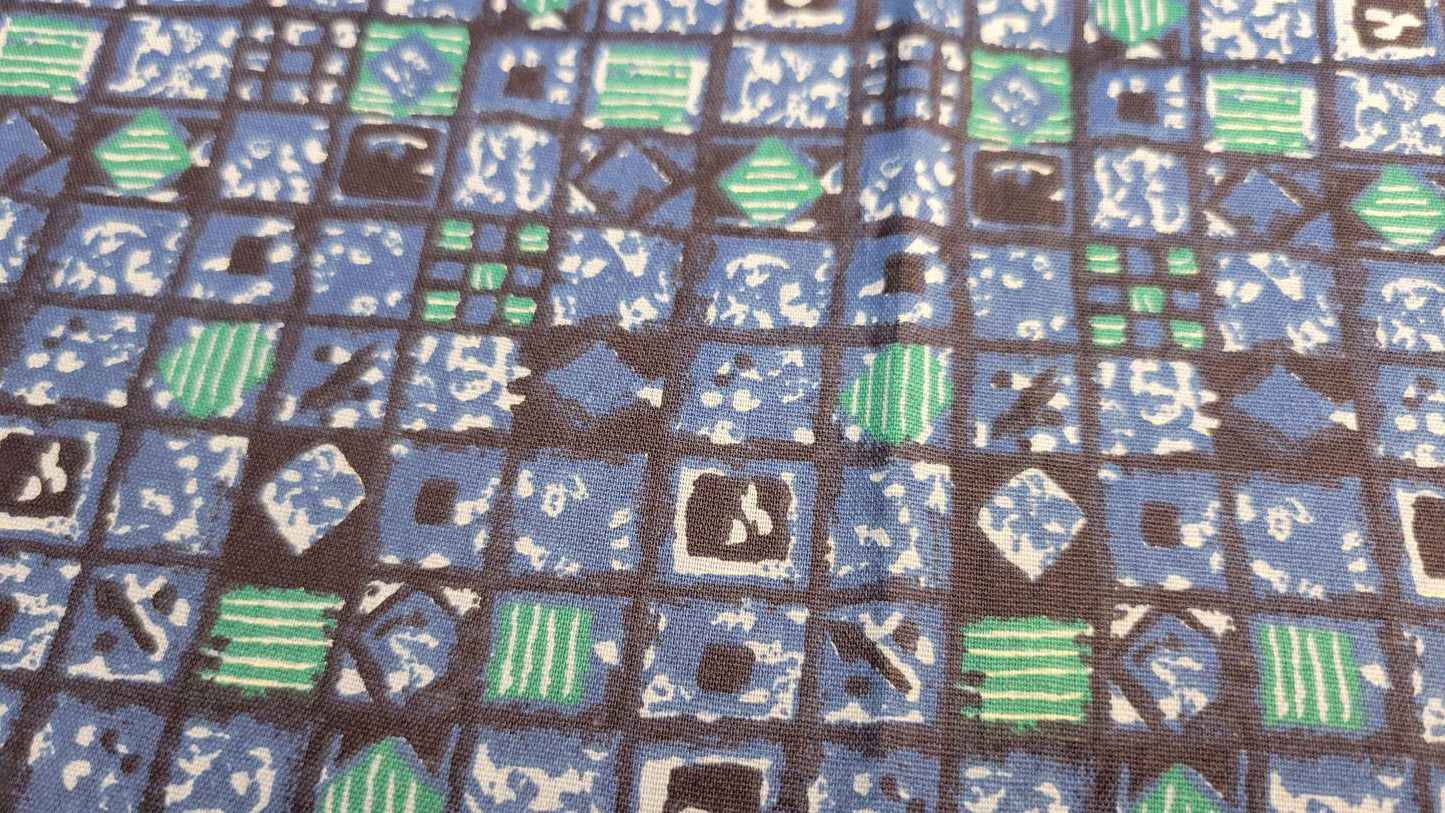 Plain Green and Blue Squares Bandana (Sku8286)