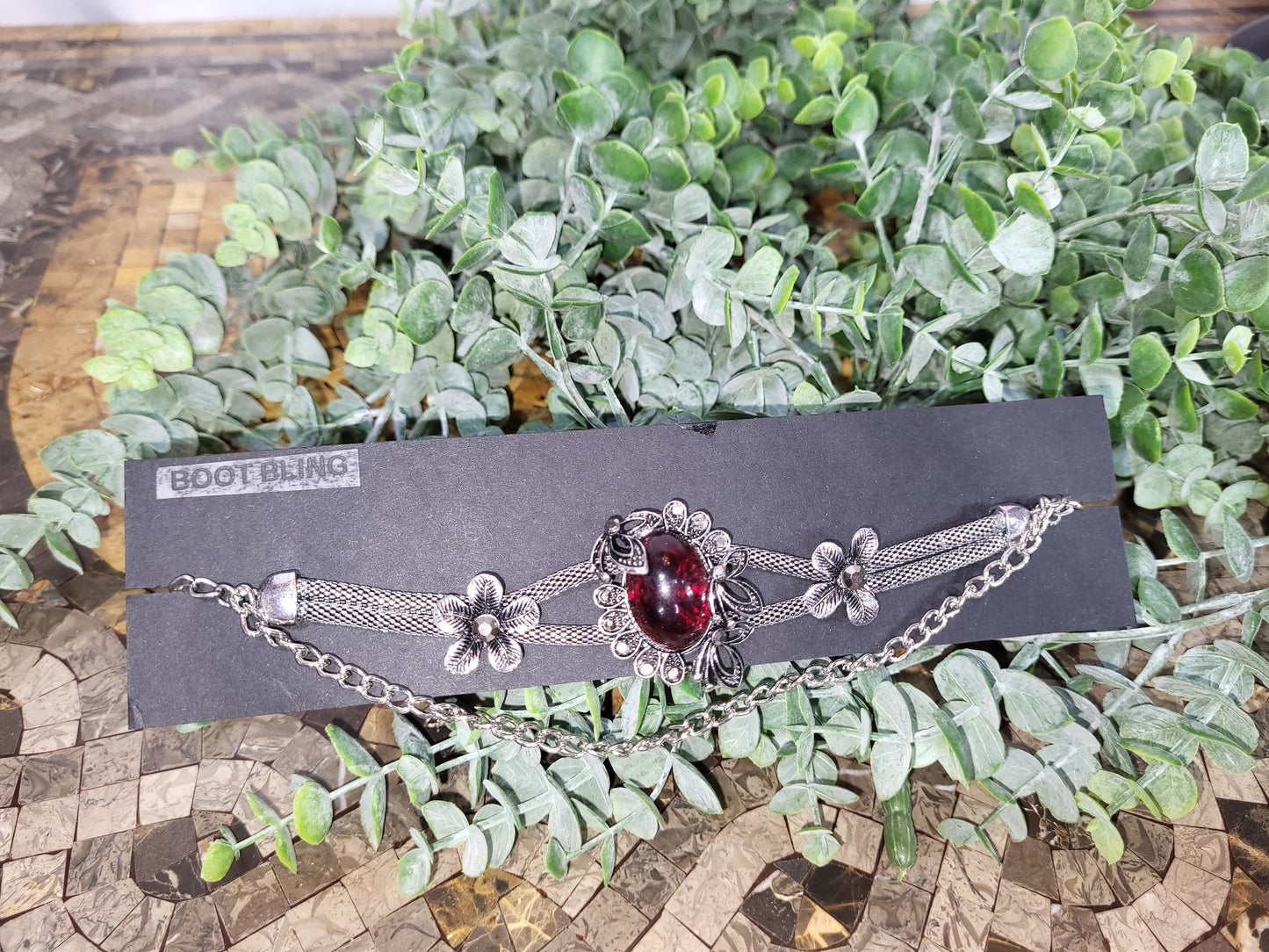 Reddish-Brown Garnet Jewel on Choker / Boot Bling (Sku8901)