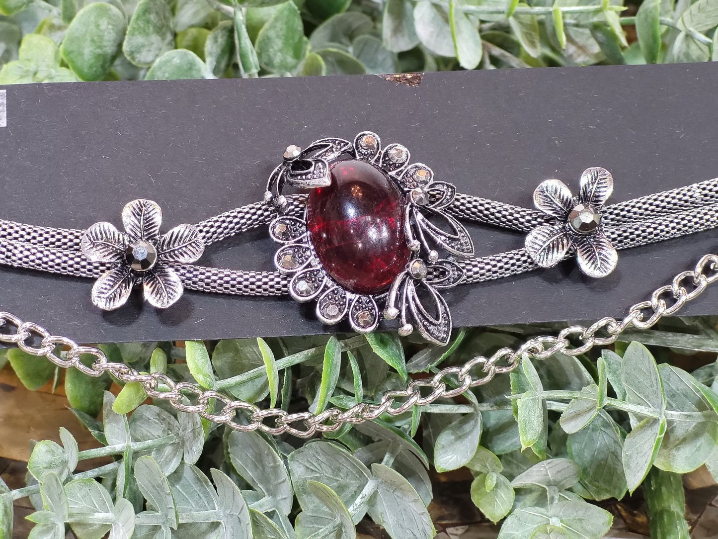 Reddish-Brown Garnet Jewel on Choker / Boot Bling (Sku8901)
