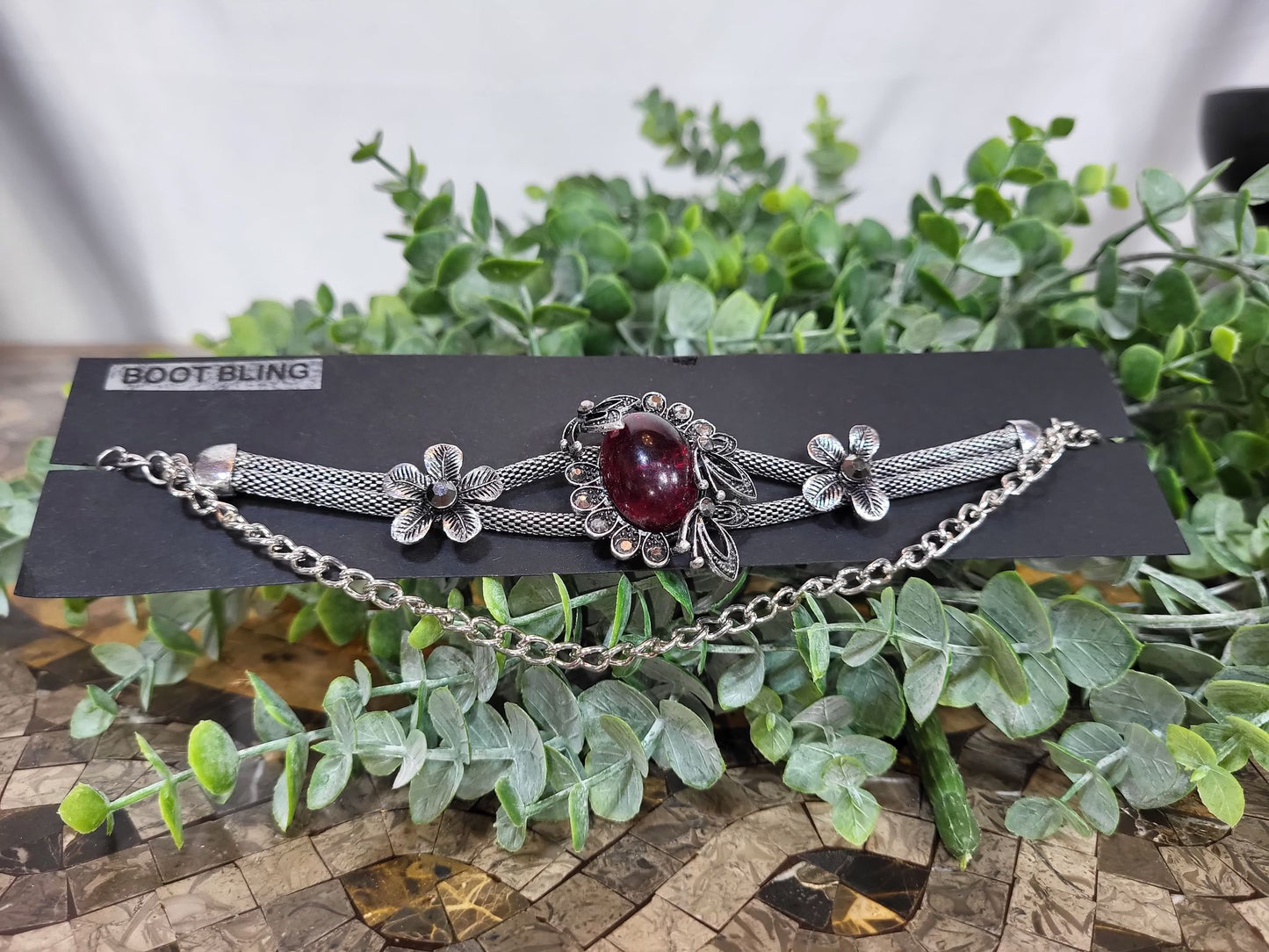 Reddish-Brown Garnet Jewel on Choker / Boot Bling (Sku8901)