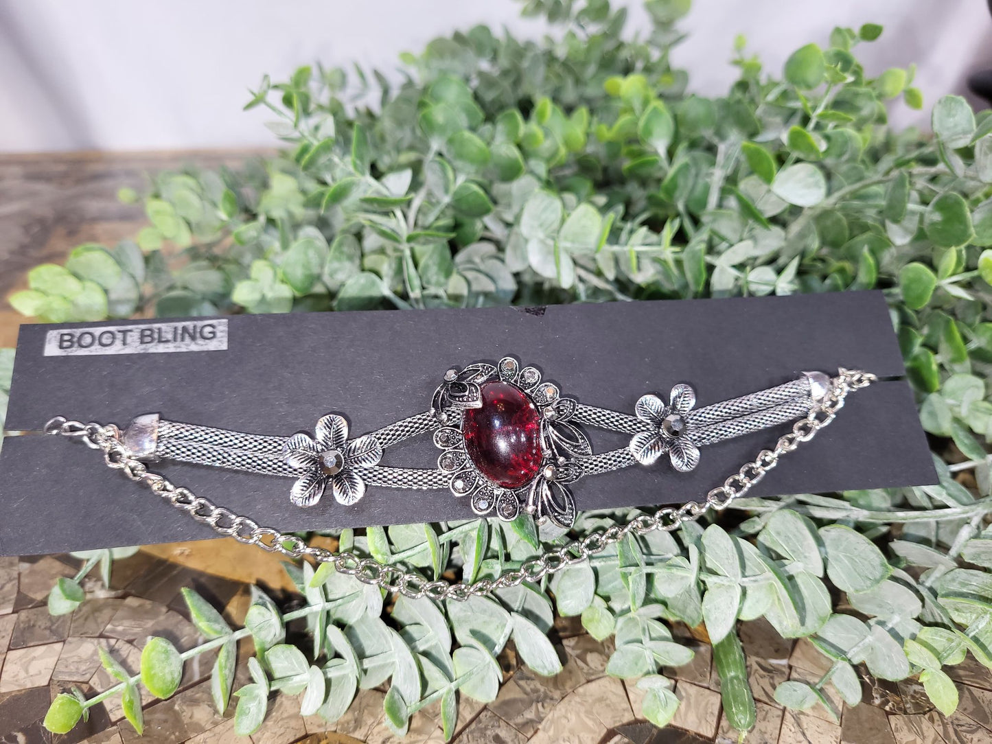 Reddish-Brown Garnet Jewel on Choker / Boot Bling (Sku8901)
