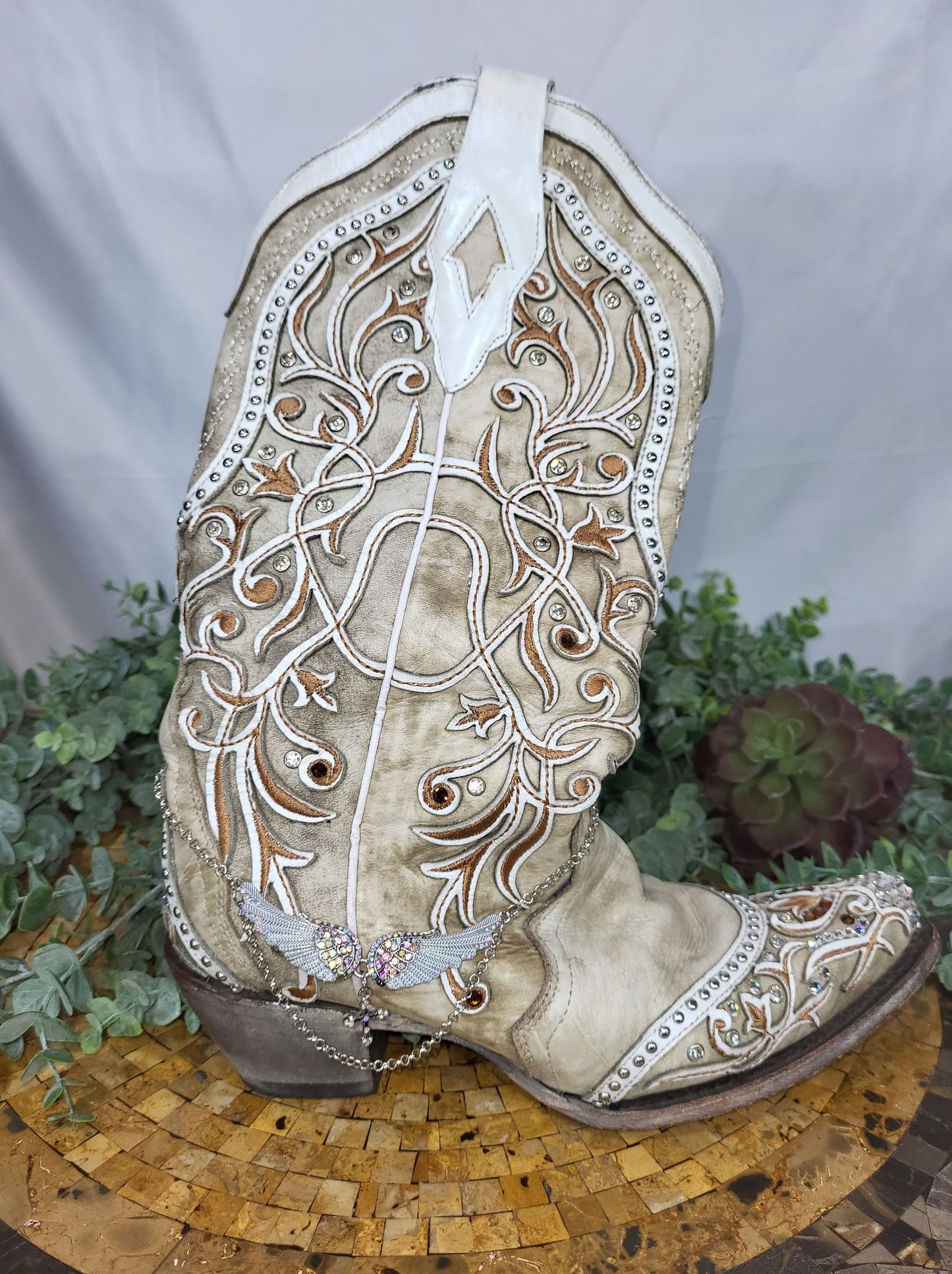 Angel Wings with Cross Choker/Boot Bling