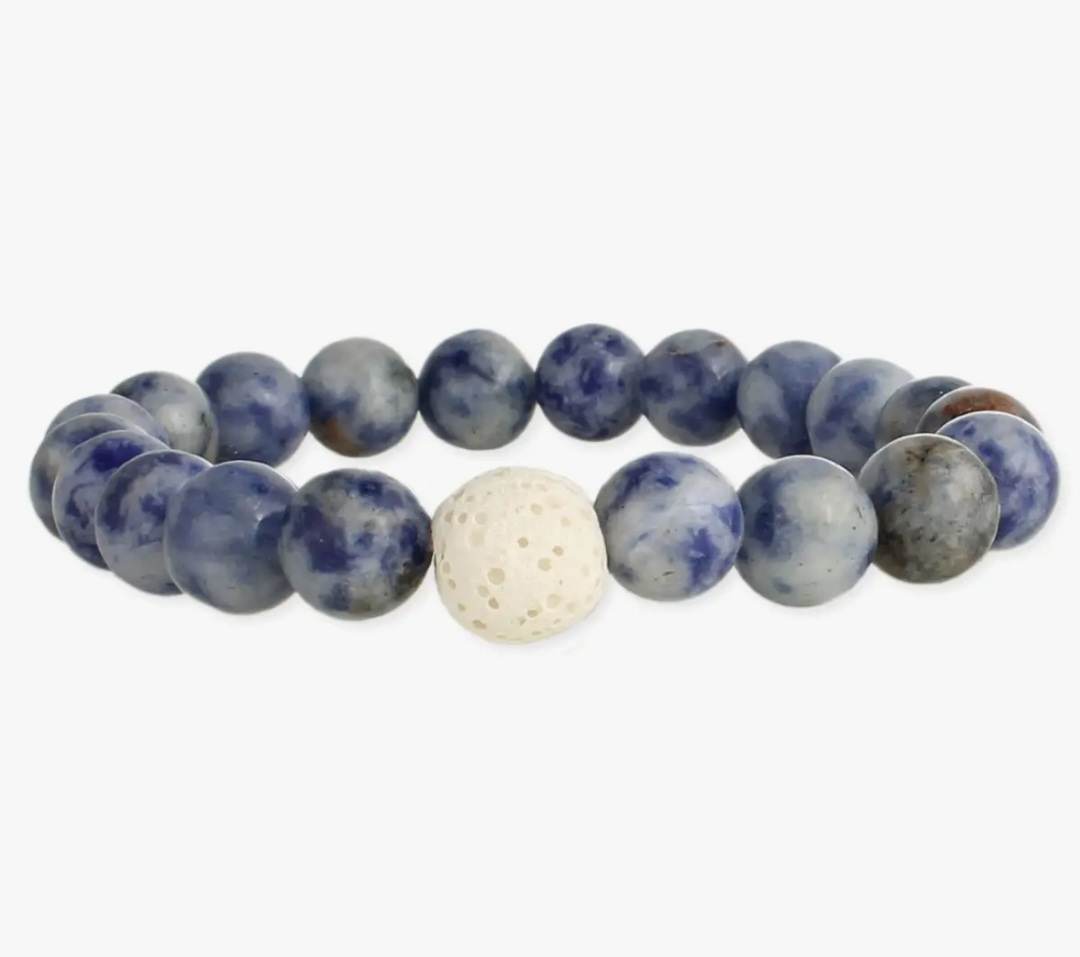 Blue Bead Essential Oil Diffuser Bracelet (sku8968)