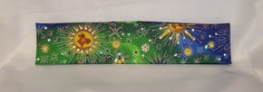 Narrow Tie Dyed Sun Bandana with Fuchsia and Diamond Clear Austrian Crystals (Sku9043)