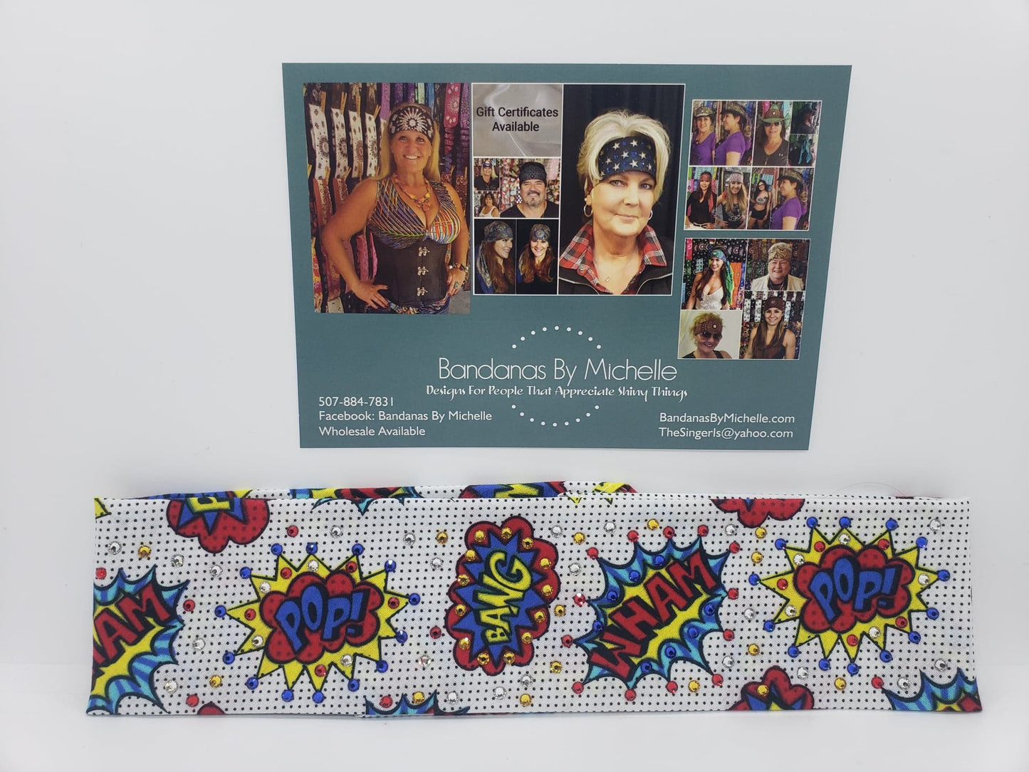 Narrow POP WHAM BANG with Multi-colored Swarovski Crystals (Sku9966)
