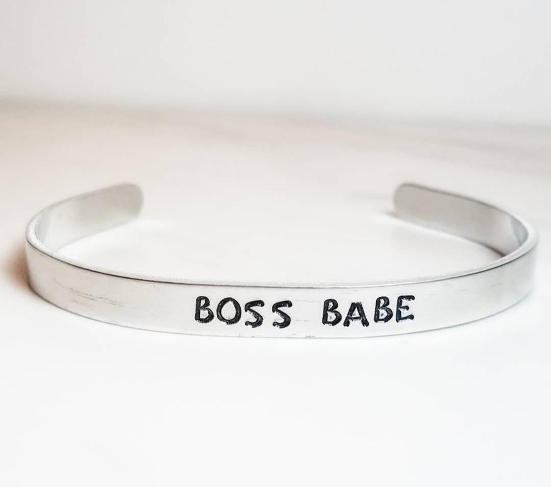 BOSS BABE Adjustable Silver Cuff Bracelet (Sku8340)