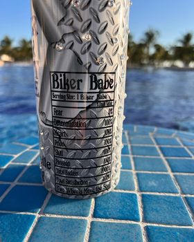 Biker Hair Don't Care Skinny Tumbler