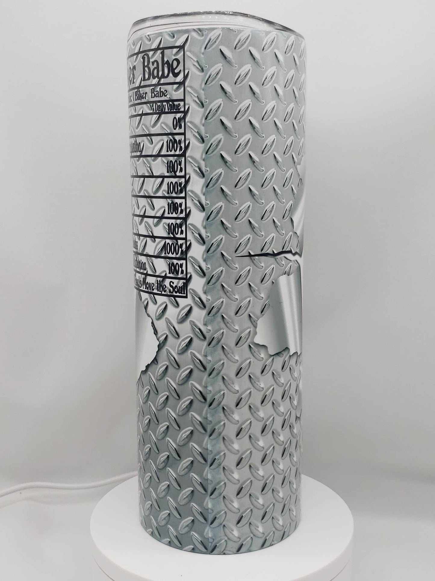 Biker Hair Don't Care Skinny Tumbler