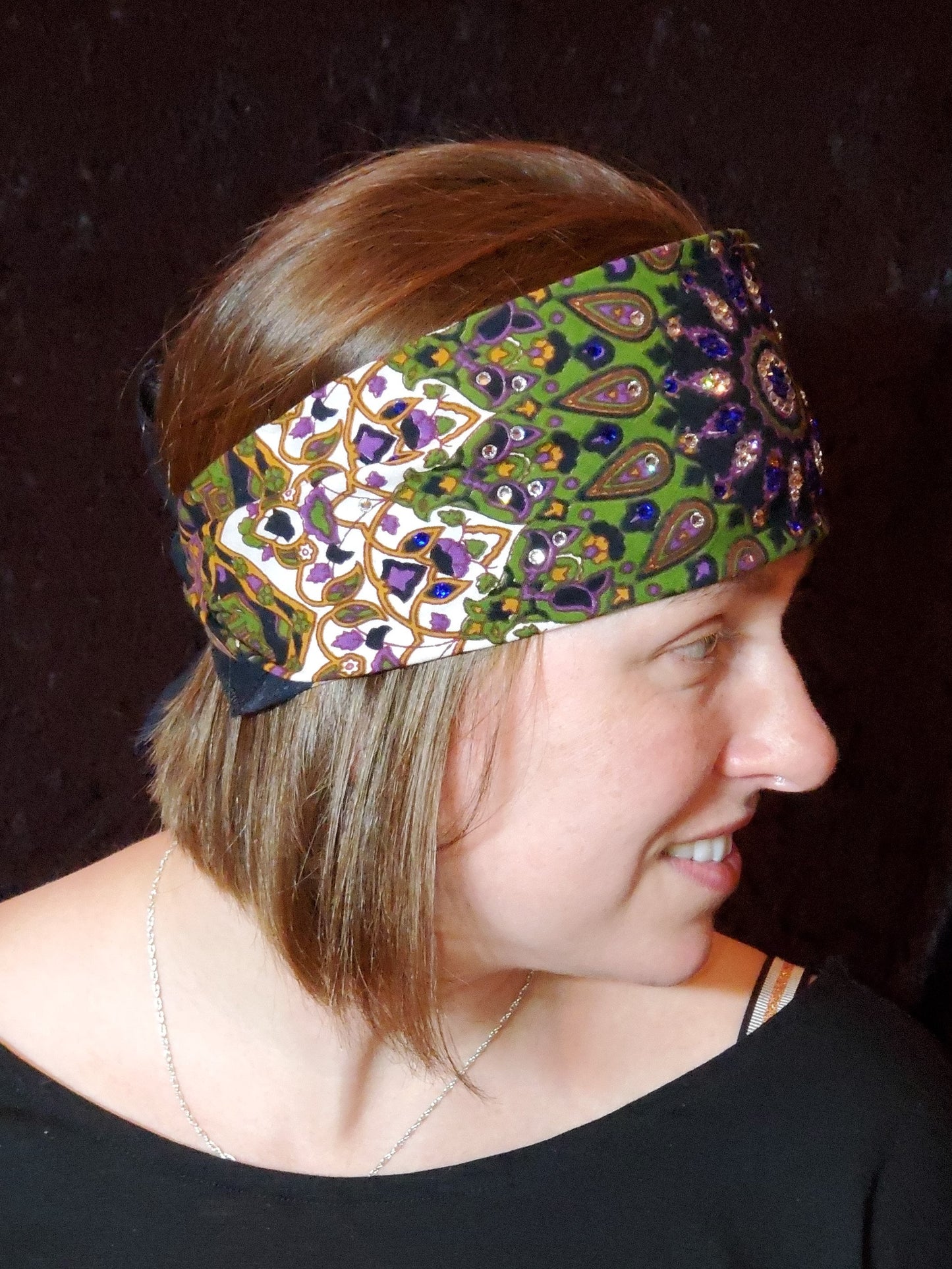 Green Indian with Blue and Diamond Clear Swarovski Crystals (Sku1304)