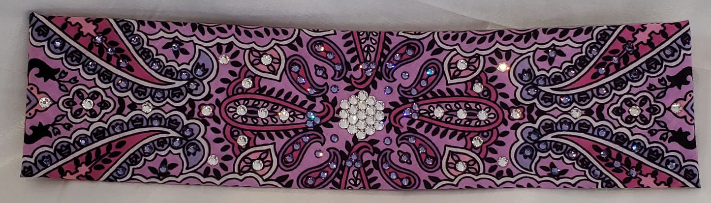 Narrow Lavender Indian with Clear and Purple Crystals (Sku1400)