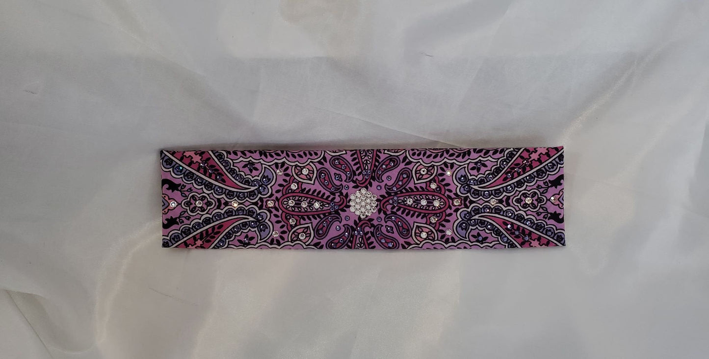 Narrow Lavender Indian with Clear and Purple Crystals (Sku1400)