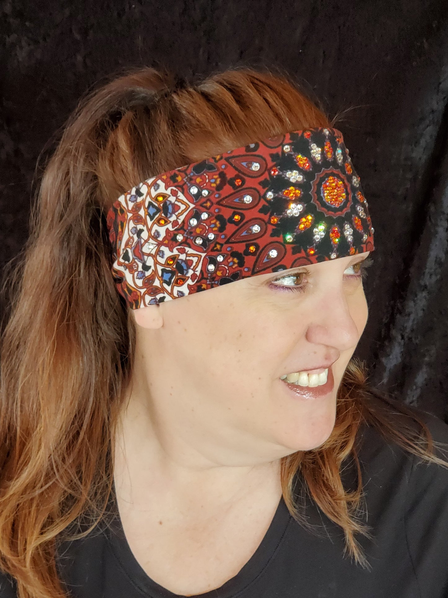 Rust Indian with Orange and Diamond Clear Austrian Crystals (Sku1293)