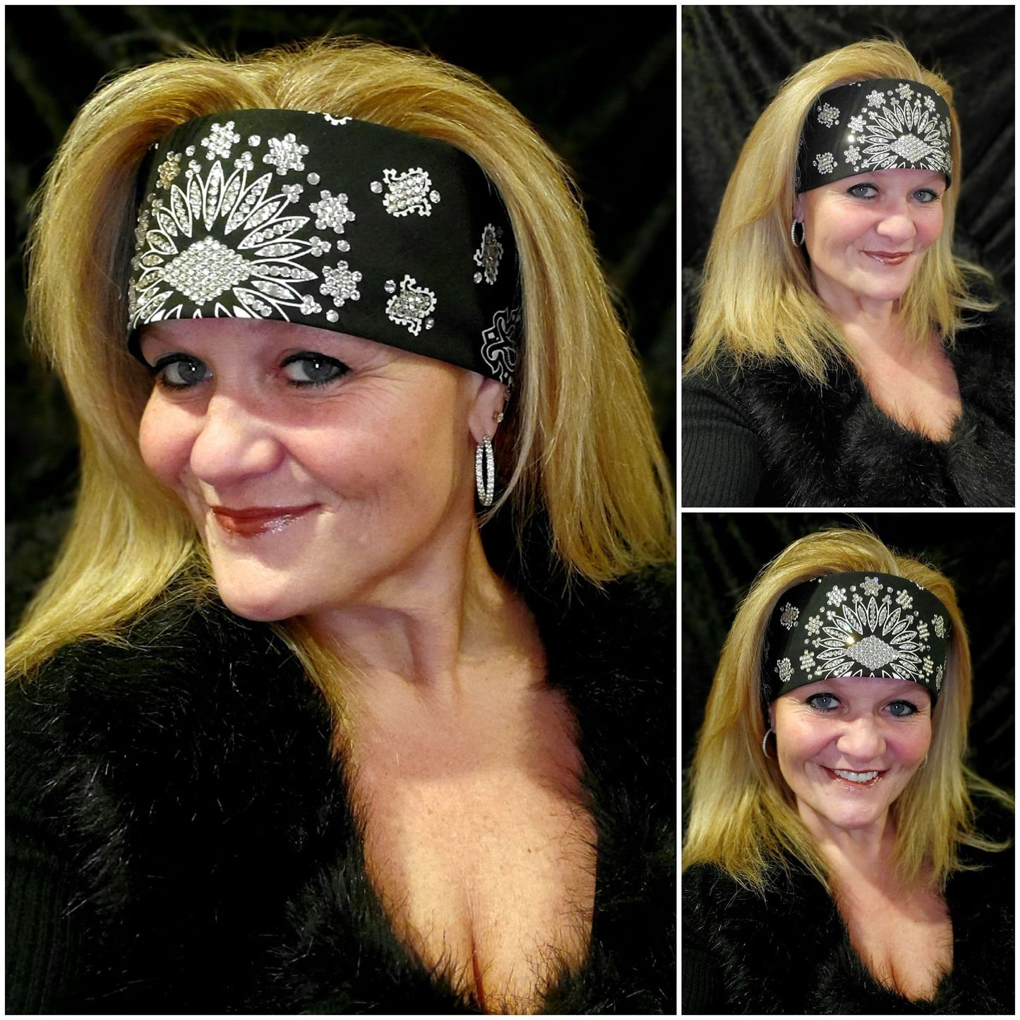 LeeAnnette Black Paisley with Diamond Clear Austrian Crystals (Sku4080)