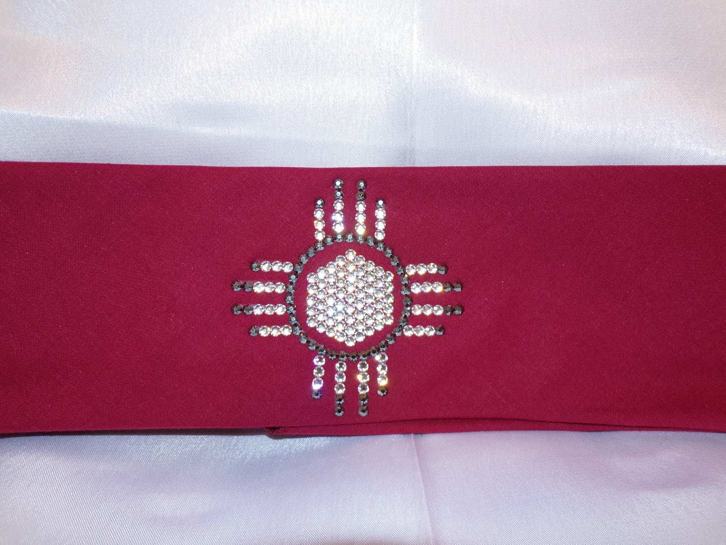 Zia on Maroon Black and Diamond Clear Austrian Crystals (Sku9715)