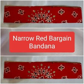 Bargain Narrow Red Bandana with Diamond Clear Crystals (Sku8040)