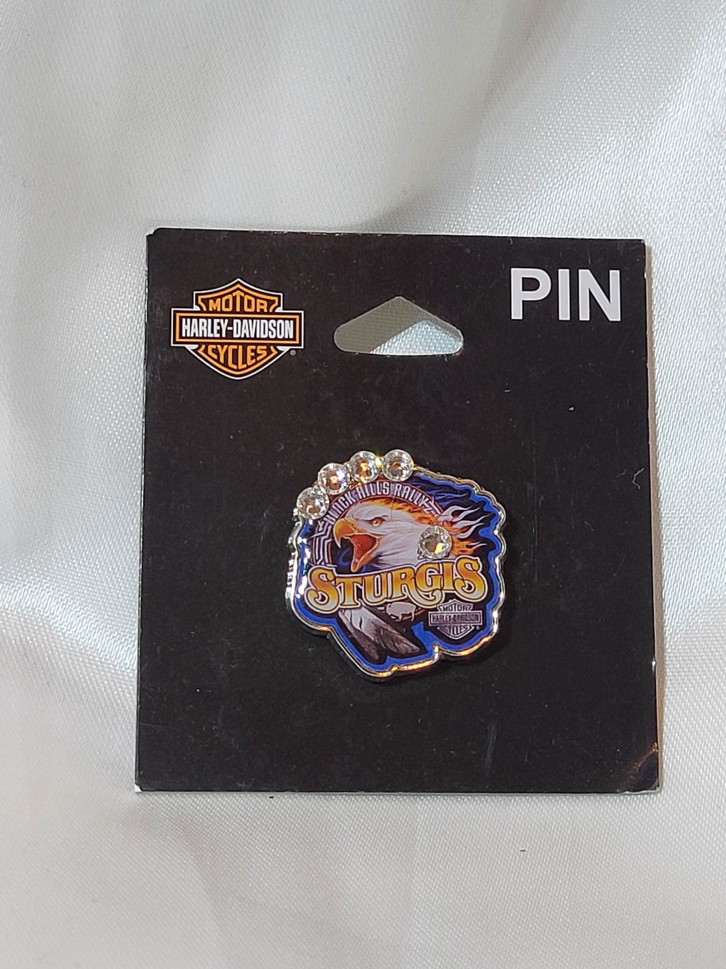 Small Sturgis with Crystals Pin