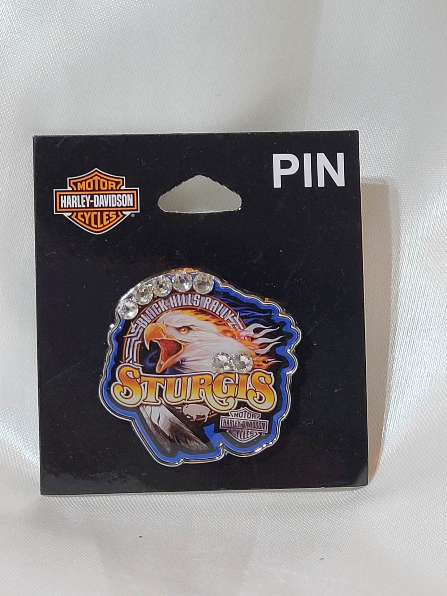 Large Strugis and Eagle with Crystals Pin