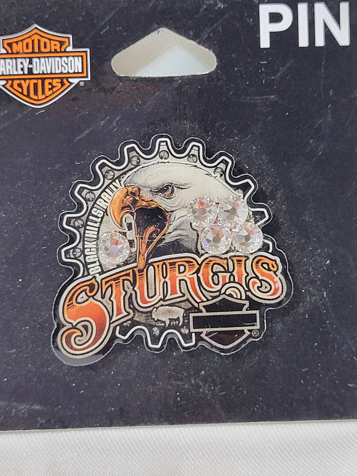 Large Strugis and Eagle with Crystals Pin