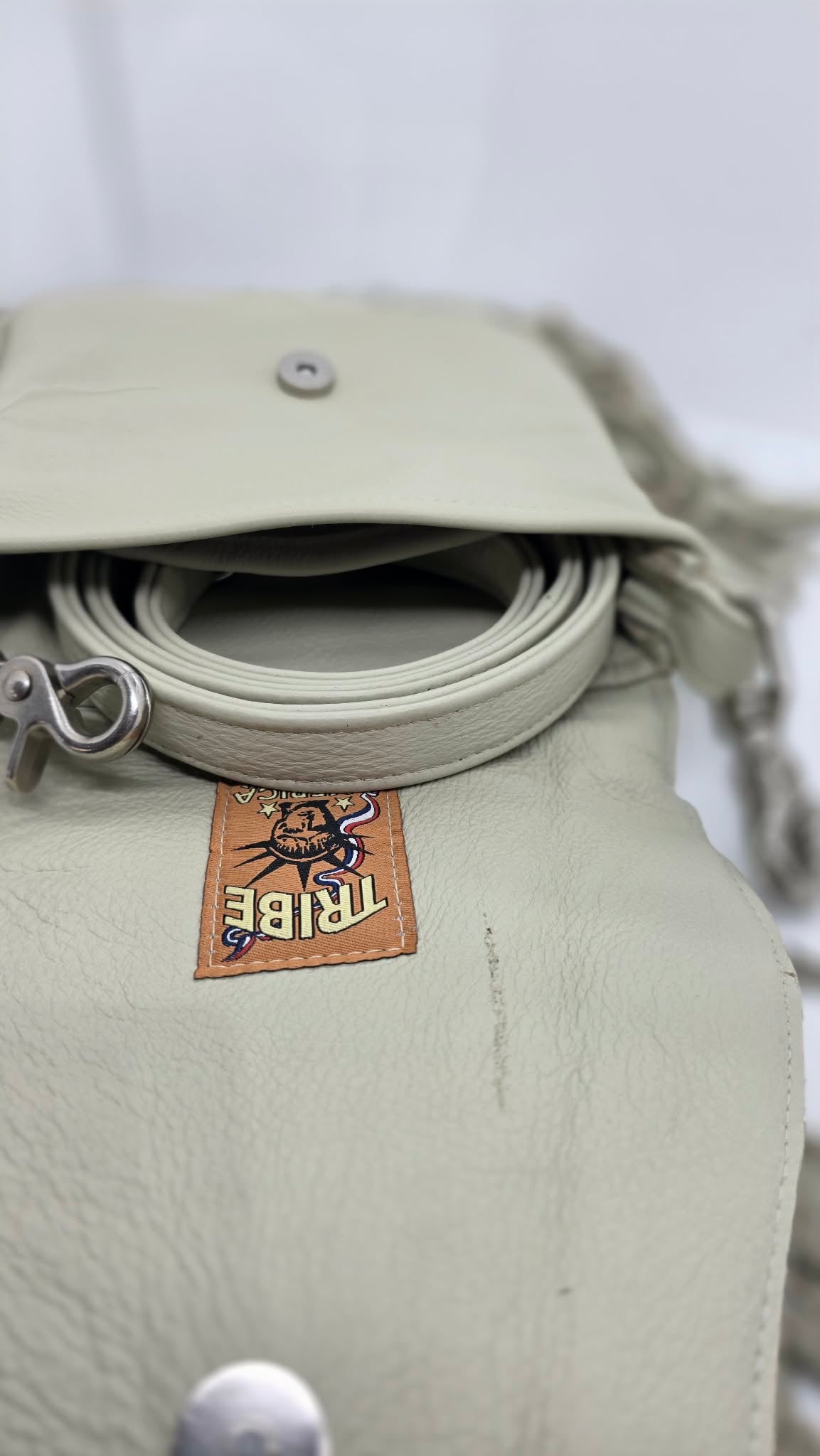 Grey Buck Skin Purse with Beading