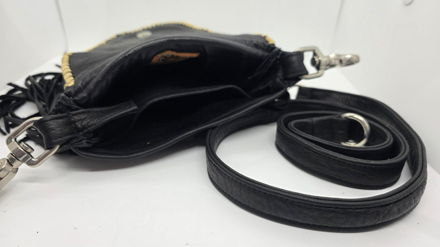 Black and Cream Buck Skin Purse