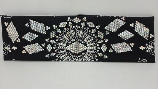 Super LeeAnnette Black Paisley Bandana with Aurora Borealis Austrian Crystals (S48106)