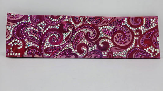 Super LeeAnnette Pink Batik Bandana with Fuchsia and Aurora Borealis Austrian Crystals (S48133)
