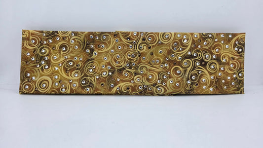 Yellow Scrolls Bandana with Brown, Honey and Diamond Clear Austrian Crystals (E60117)