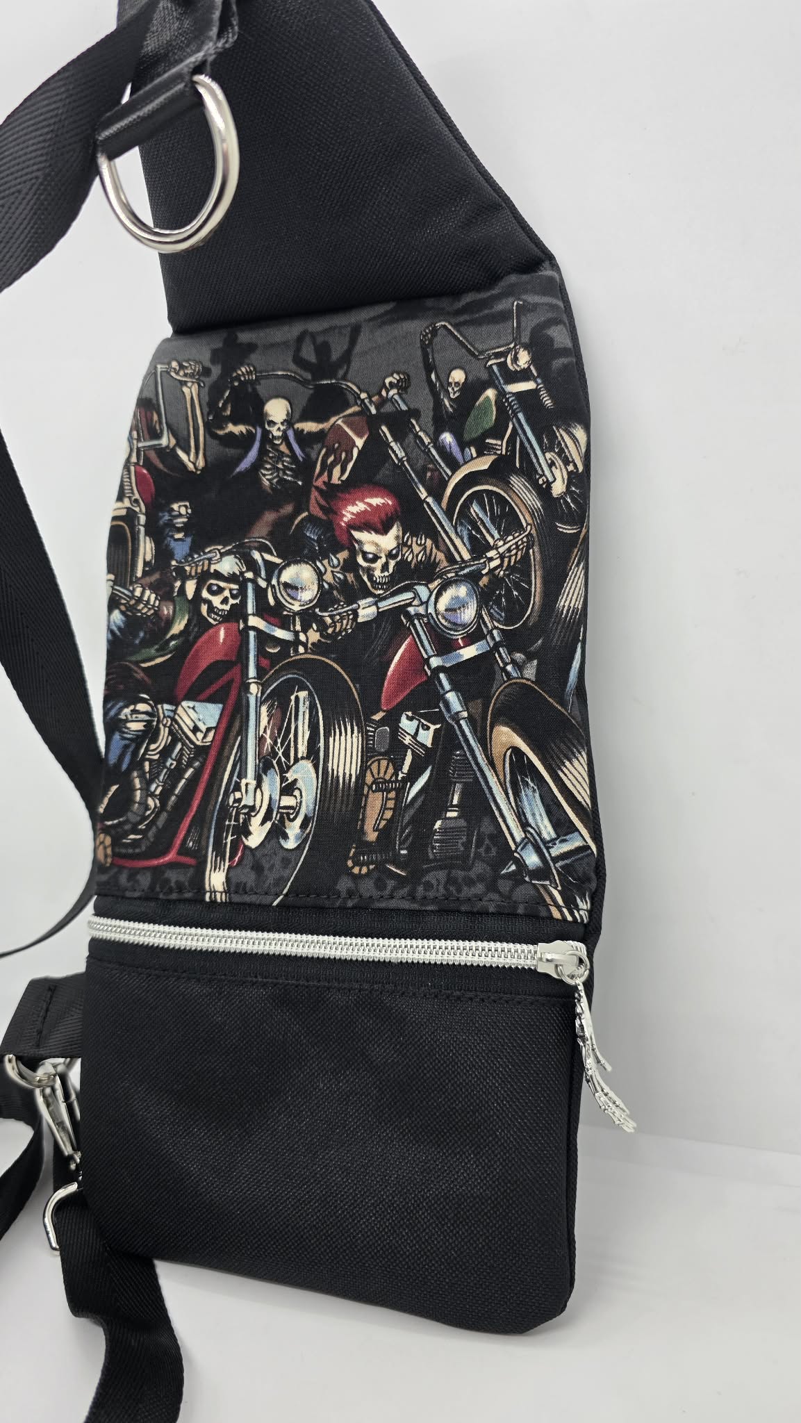 Skeletons on Motorcycles Crossbody Canvas Purse/bag