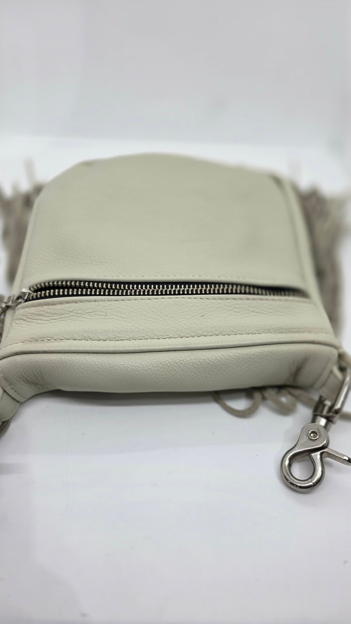 Grey Buck Skin Purse with Beading
