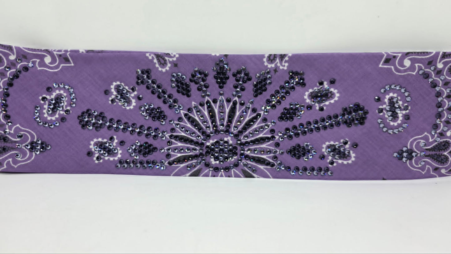Super LeeAnnette Lavender Paisley Bandana with Purple Velvet and Lavender Austrian Crystals (S48171)