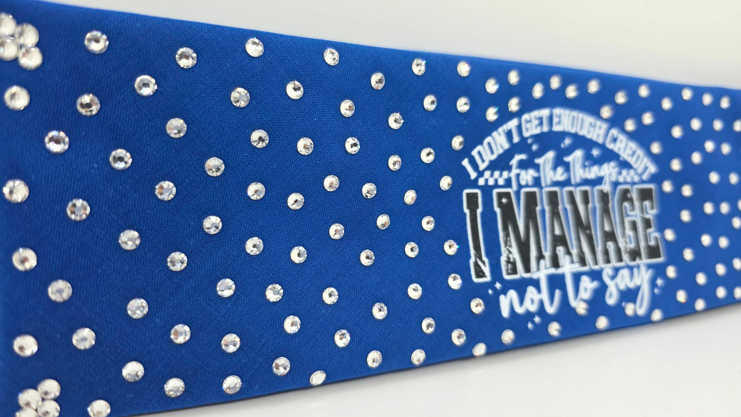 Blue Bandana - Things I manage not to Say with Diamond Clear Austrian Crystals (E60164)
