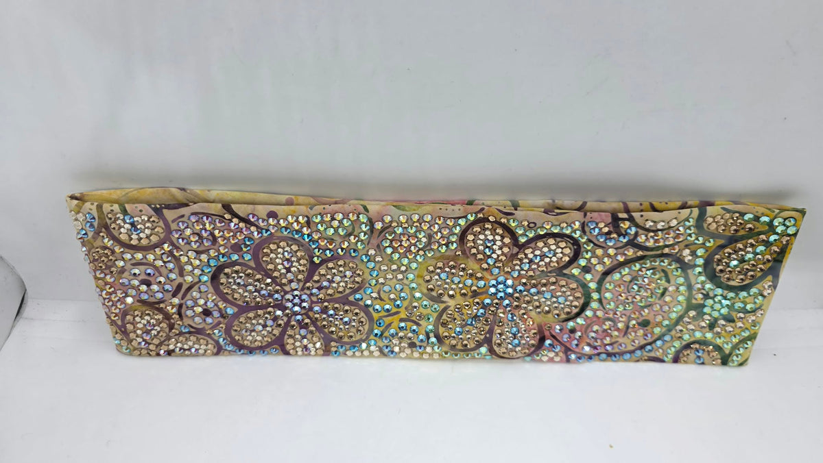 Super Duper LeeAnnette Batik Flowers Bandana with Multi-color Austrian Crystals (D49512)