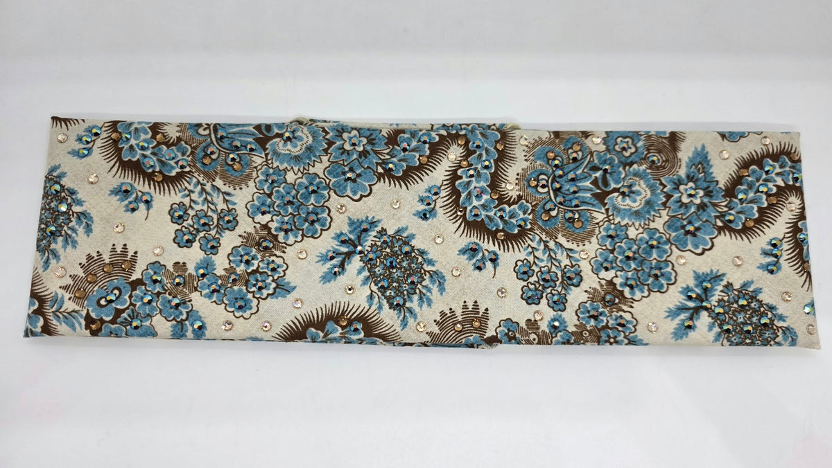 Flower Dragon Bandana with Dark Red Shimmer, Honey and Brown Austrian Crystals (E60177)