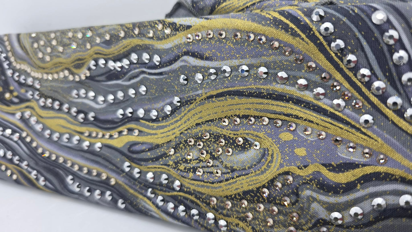 LeeAnnette Silver Fox Bandana with Chrome and Honey Austrian Crystals (L40226)