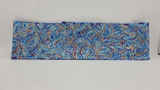 Super LeeAnnette Aqua Leaves Bandana with Aqua, Honey and Blue Violet Shimmer Austrian Crystals (sku40086)