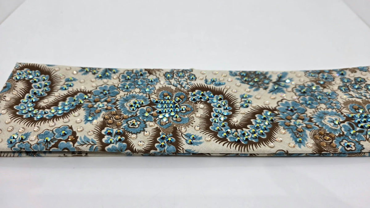 LeeAnnette Flower Dragon Bandana with Dark Red Shimmer, Honey and Brown Austrian Crystals (L40296)