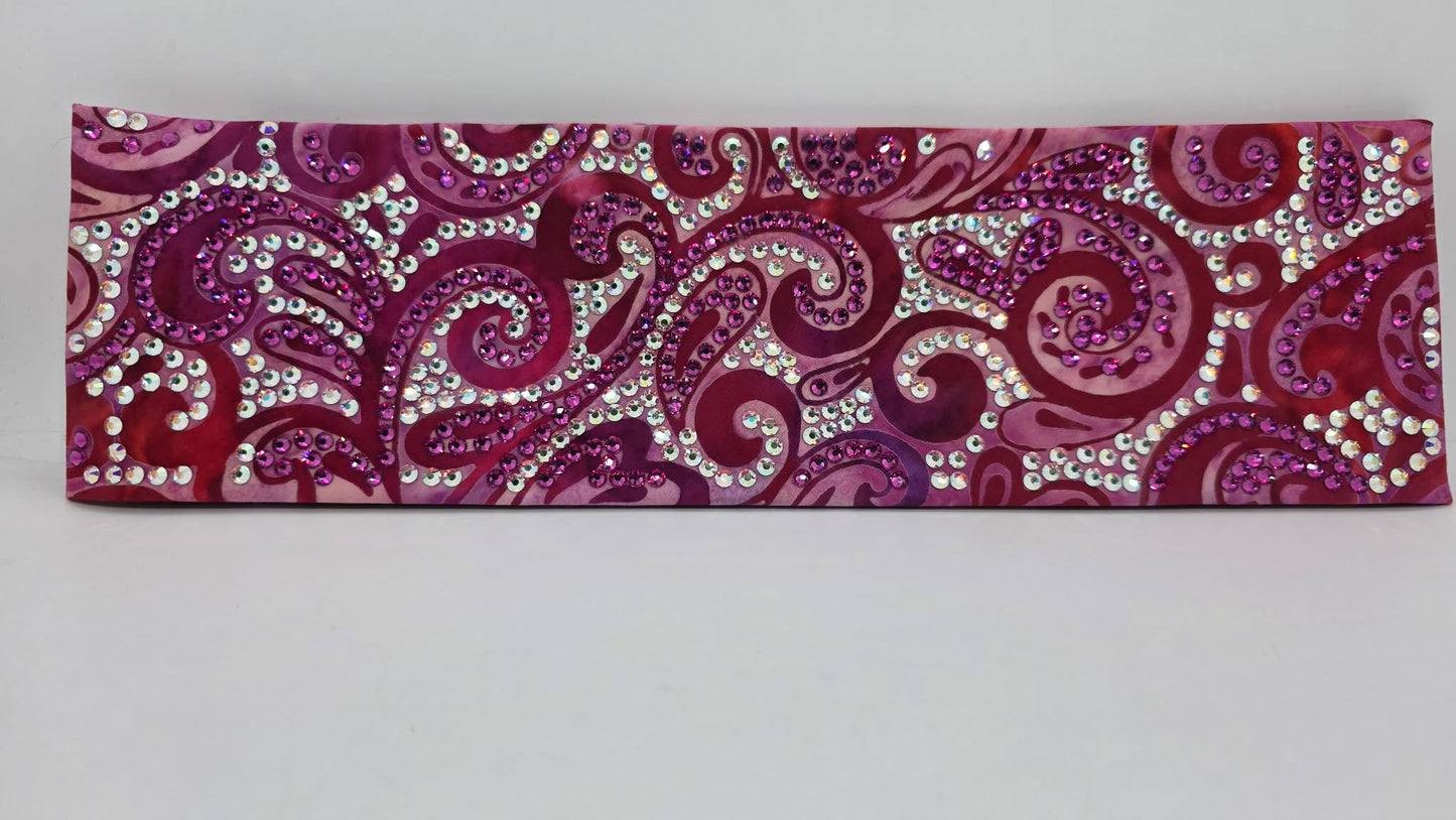 Super LeeAnnette Pink Batik Bandana with Fuchsia and Aurora Borealis Austrian Crystals (S48133)