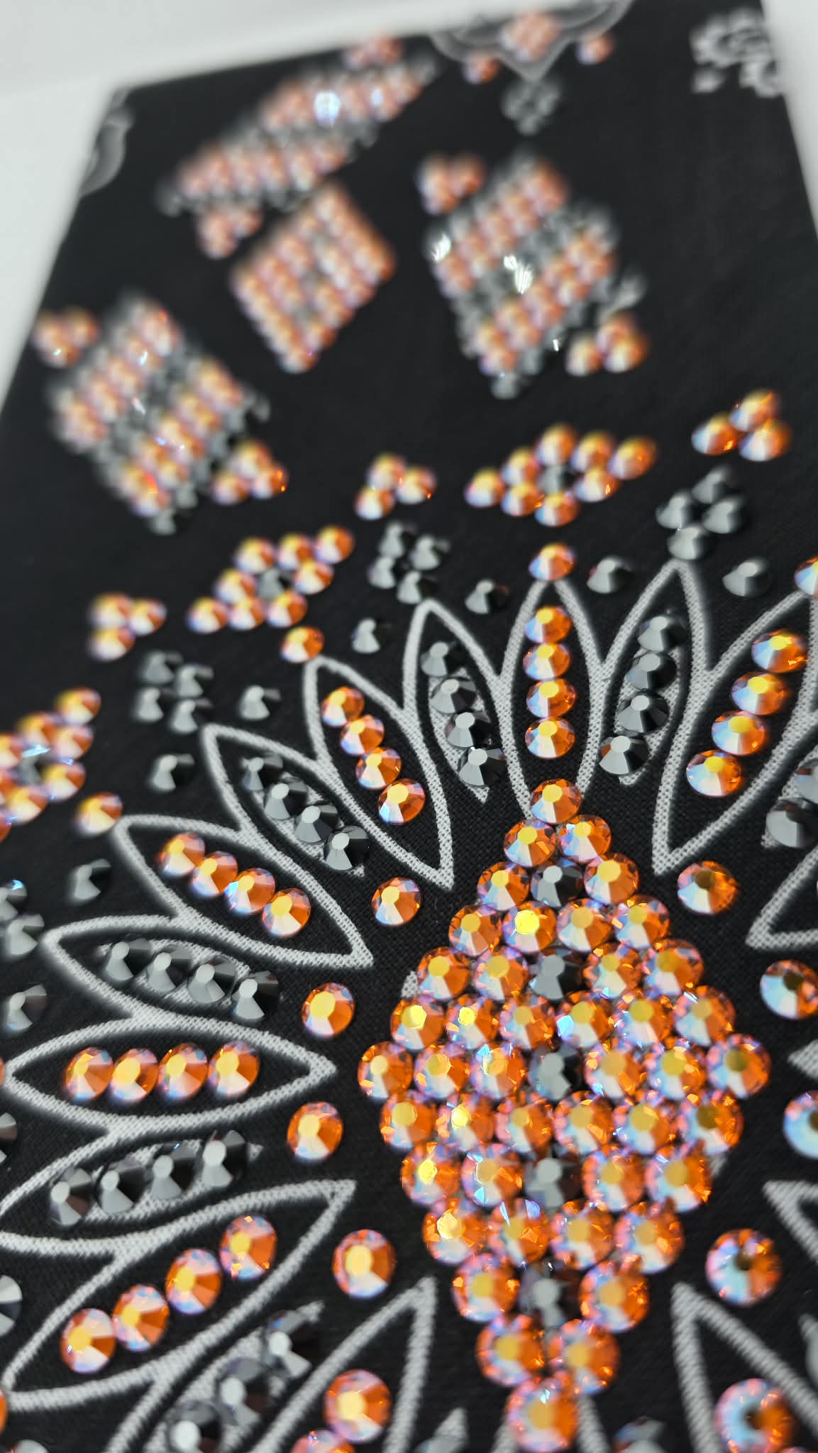 Super LeeAnnette Black Paisley Bandana with Lava and Black Austrian Crystals (S40155)