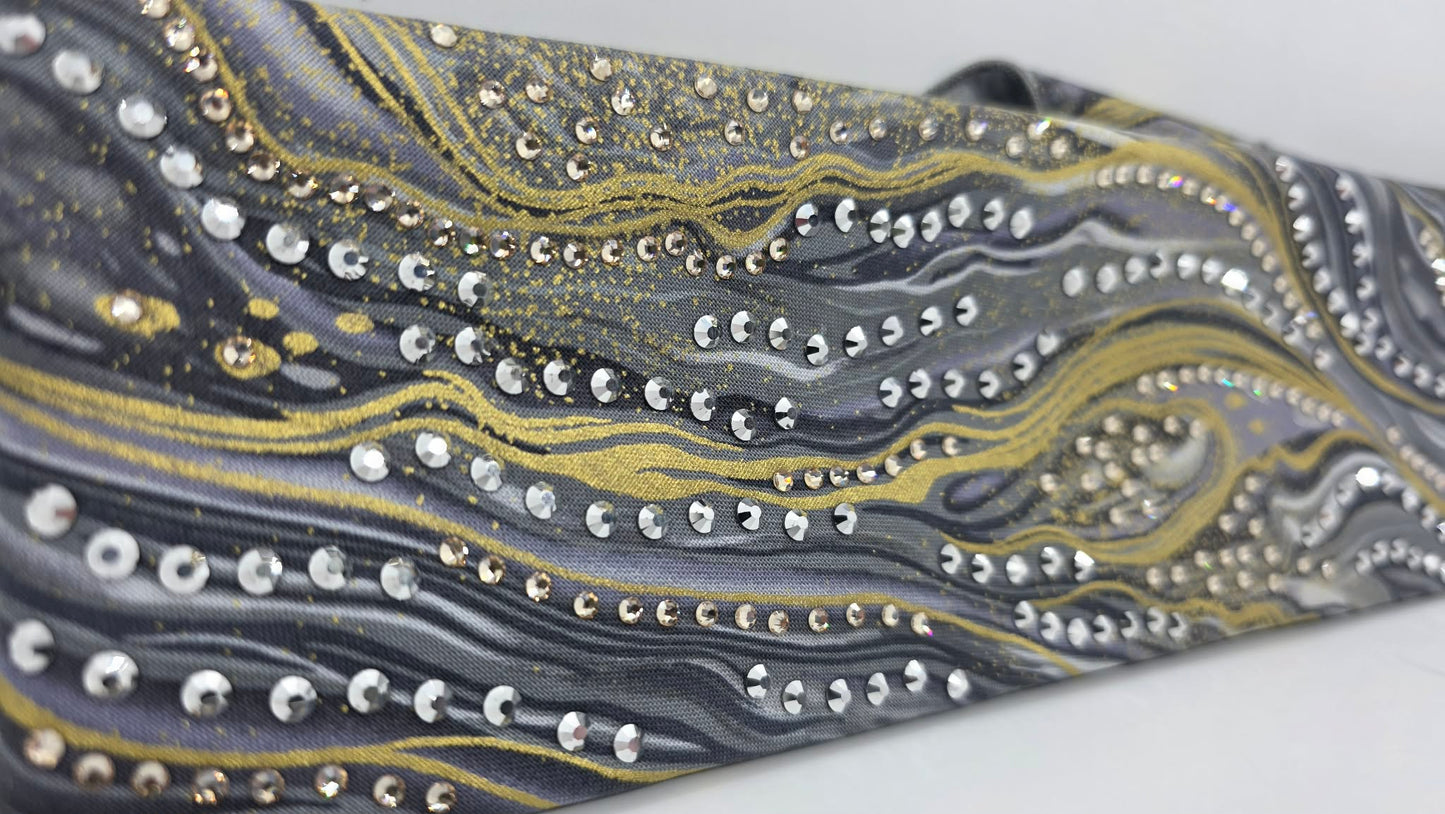 LeeAnnette Silver Fox Bandana with Chrome and Honey Austrian Crystals (L40226)