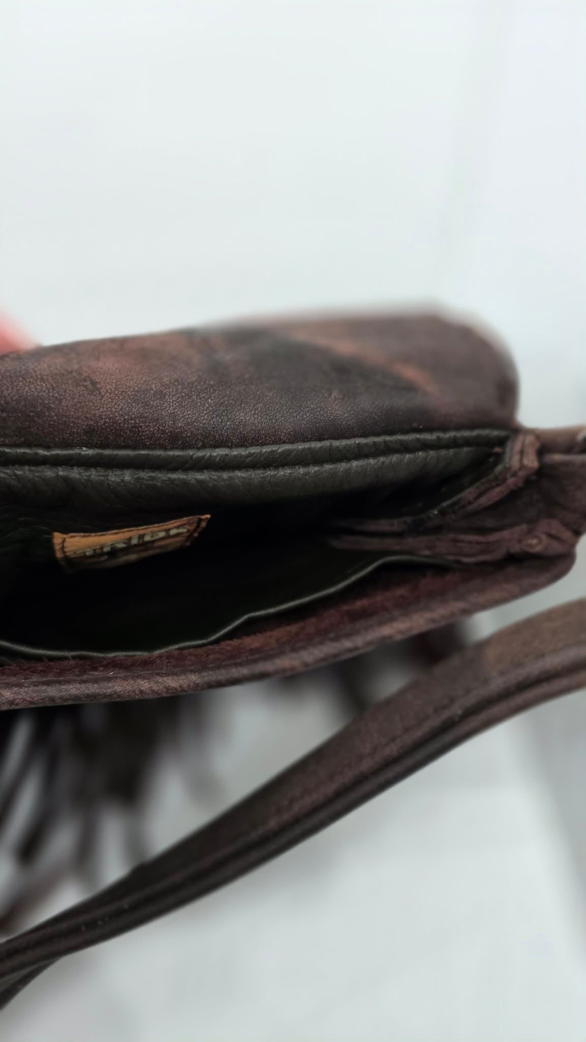 Brown Buck Skin Purse with Buffalo
