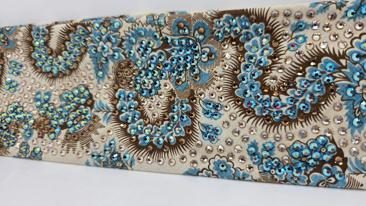 Super LeeAnnette Flower Dragon Bandana with Dark Red Shimmer, Honey and Brown Austrian Crystals (S48206)