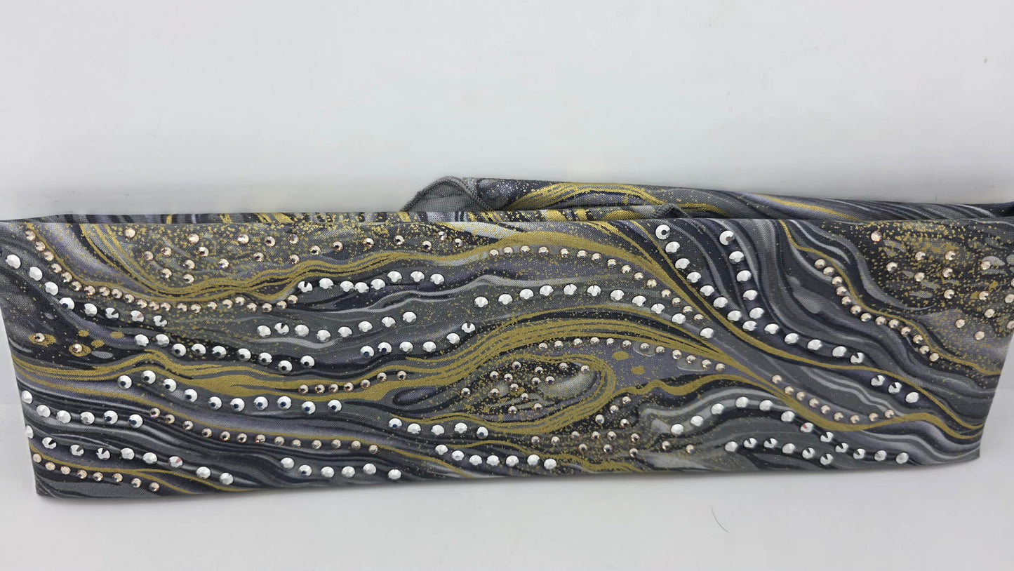 LeeAnnette Silver Fox Bandana with Chrome and Honey Austrian Crystals (L40226)