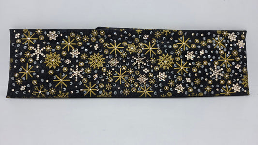 Super LeeAnnette Gold Snow on Black Bandana with Black and Honey Austrian Crystals (S48140)