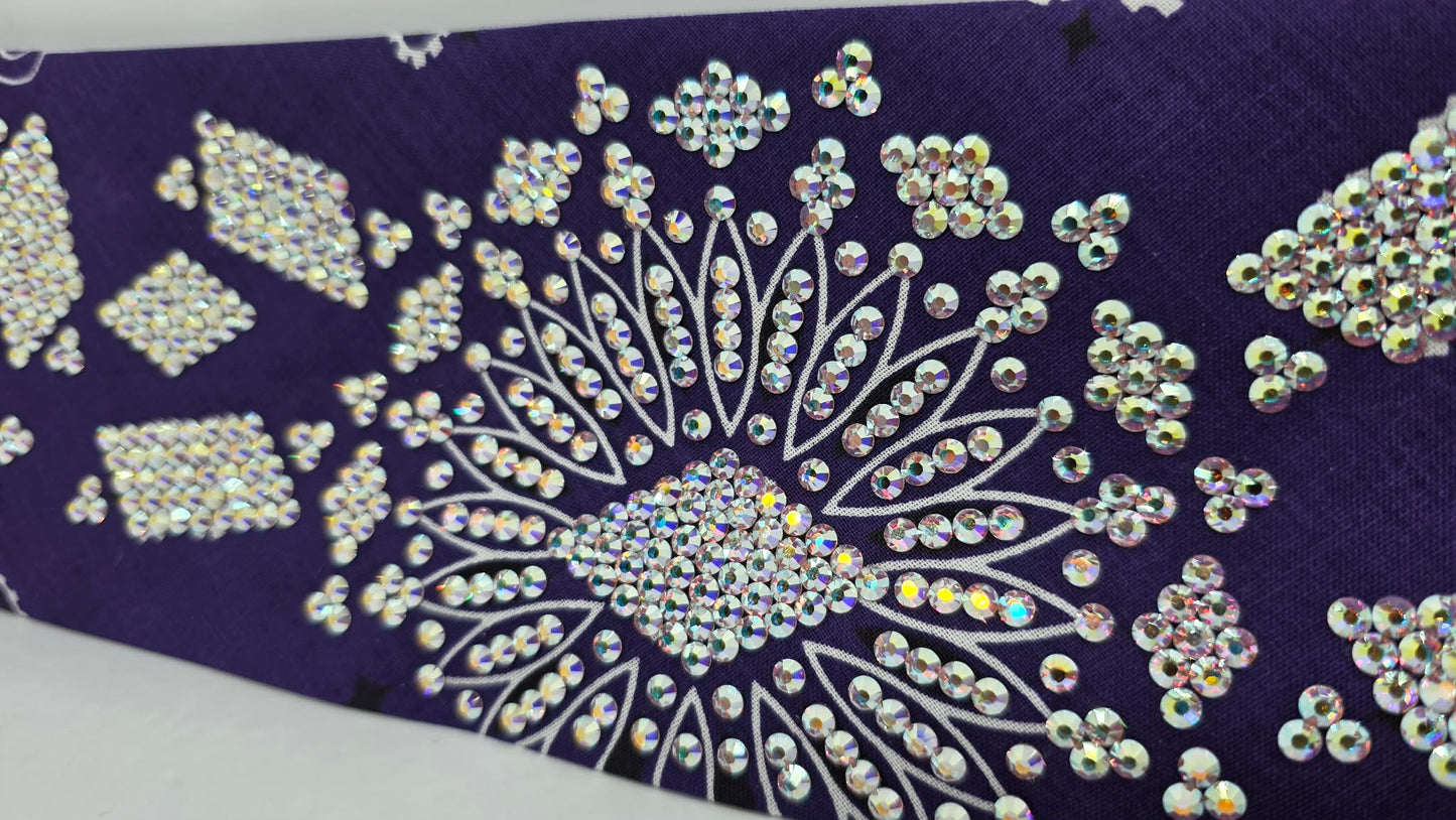 Super LeeAnnette Purple Paisley Bandana with Aurora Borealis Austrian Crystals (S48145)