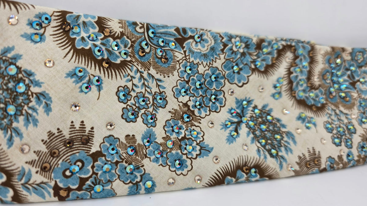 Flower Dragon Bandana with Dark Red Shimmer, Honey and Brown Austrian Crystals (E60177)