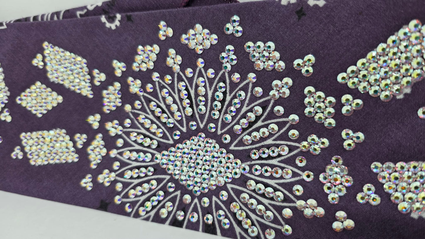 Super LeeAnnette Plum Paisley Bandana with Aurora Borealis Austrian Crystals (S48146)