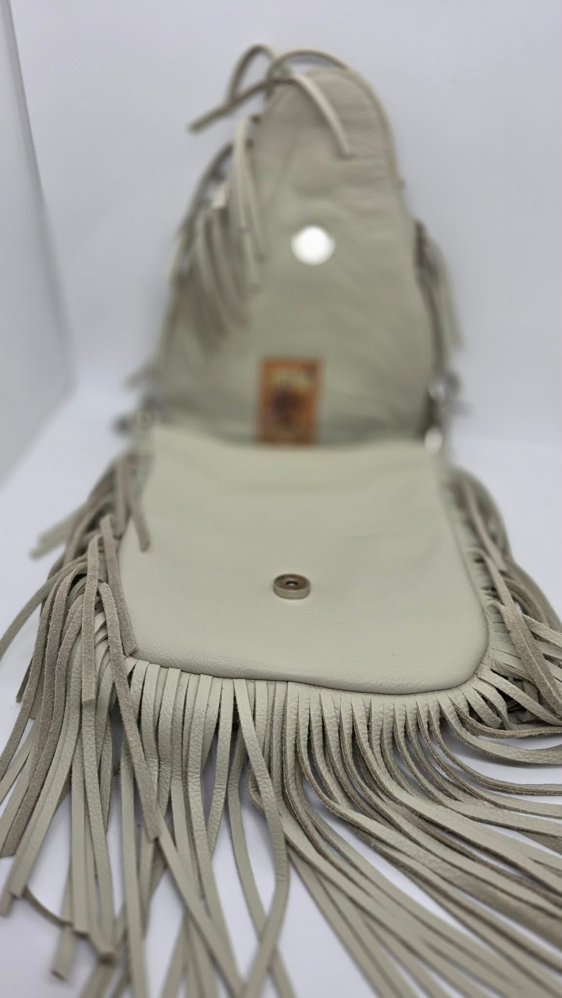 Grey Buck Skin Purse with Beading