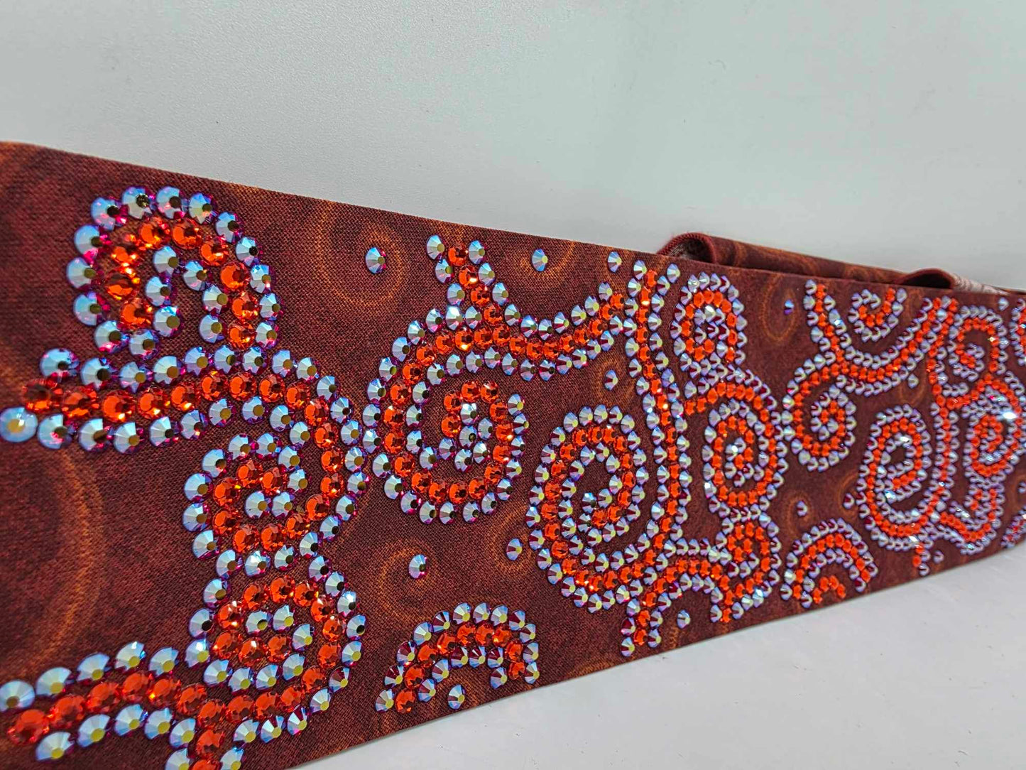Super Duper LeeAnnette Rust Bandana with Hyacinth and Red Shimmer Austrian Crystals (Sku40041)